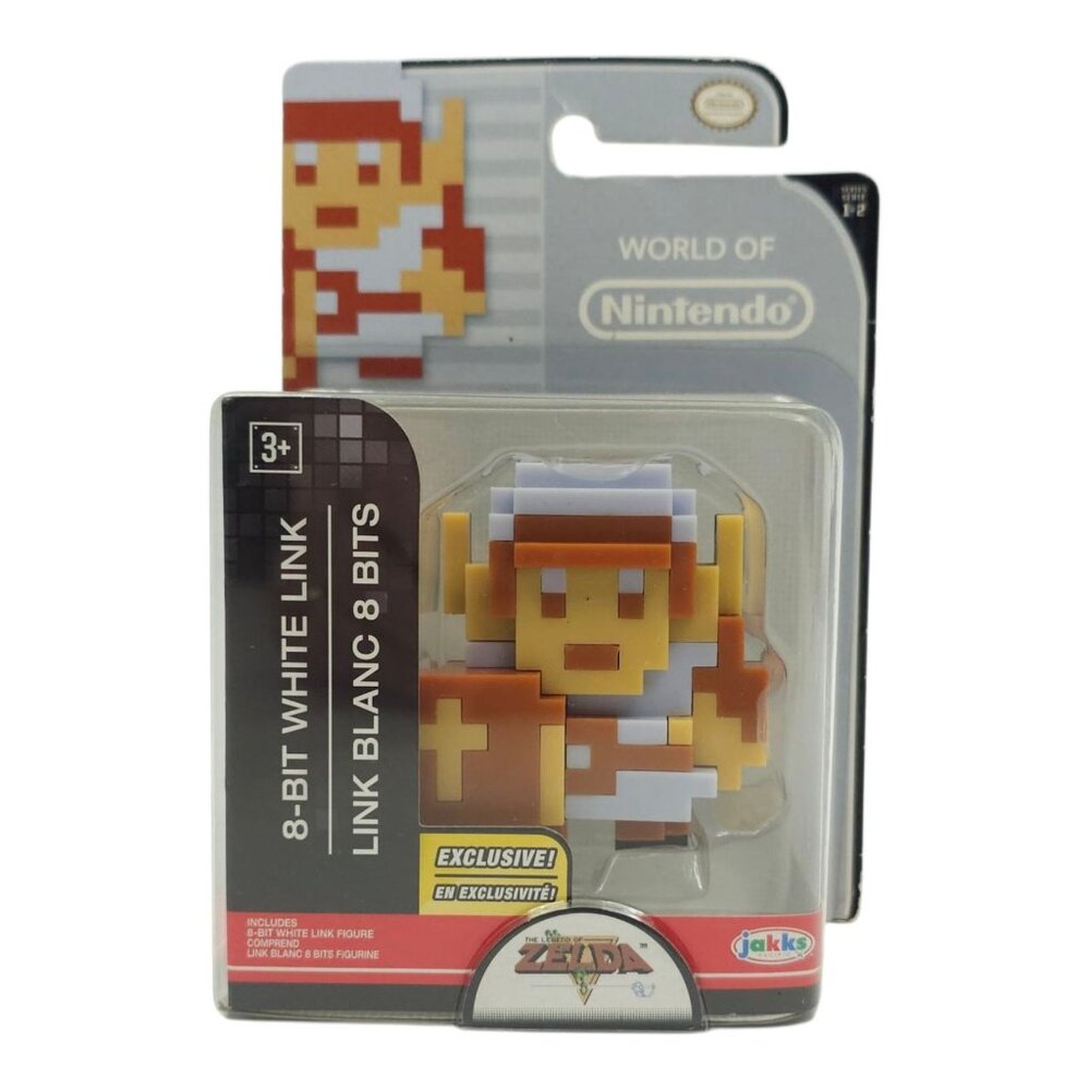 World Of Nintendo 8 Bit White Link Zelda 2.5" Action Figure Jakks Pacific NEW